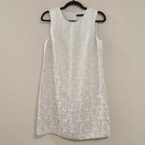 NWT The Limited Metallic Gold & Cream Brocade Sleeveless Shift Dress